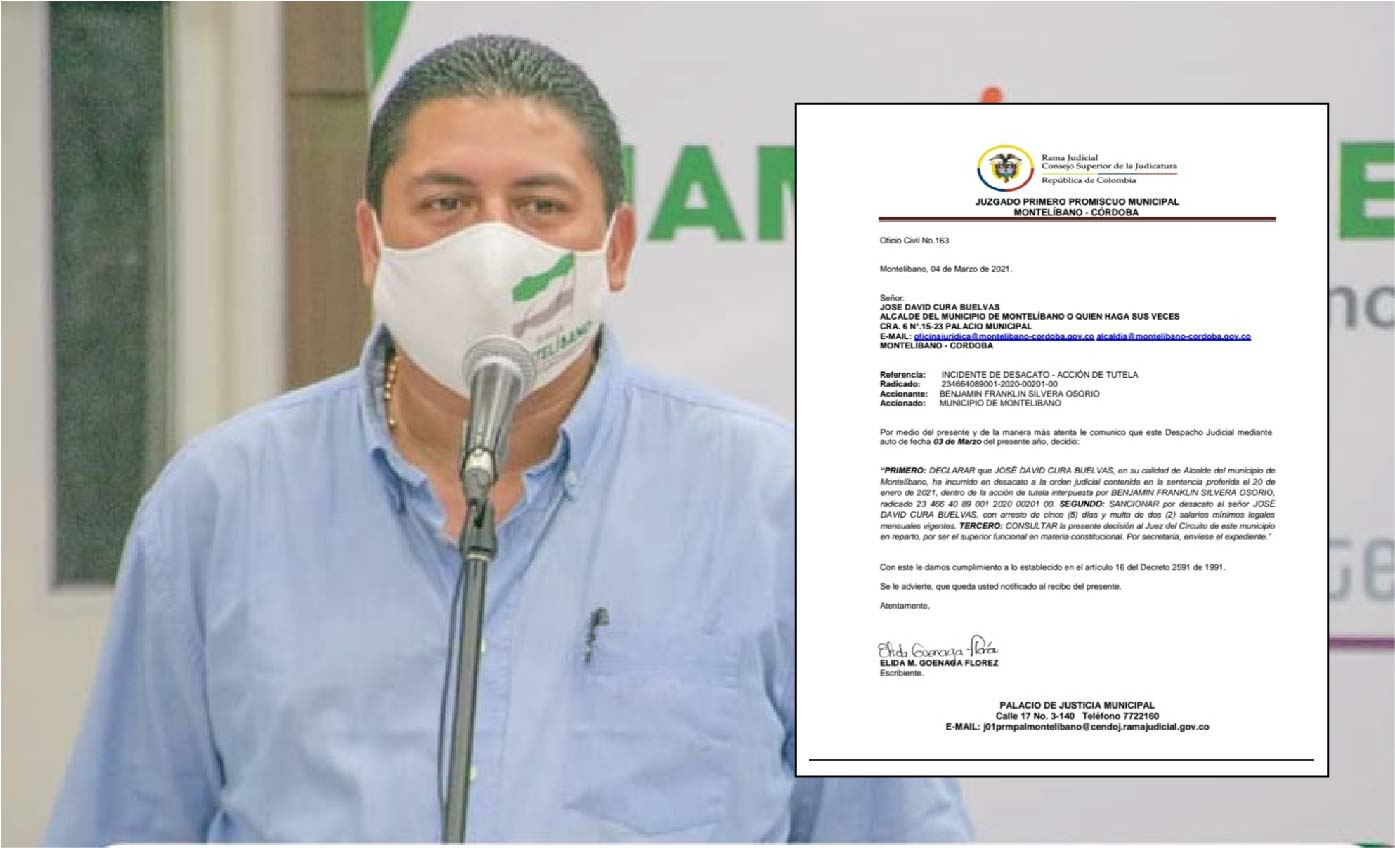 Photo of Ordenan cinco días de arresto contra el alcalde de Montelíbano