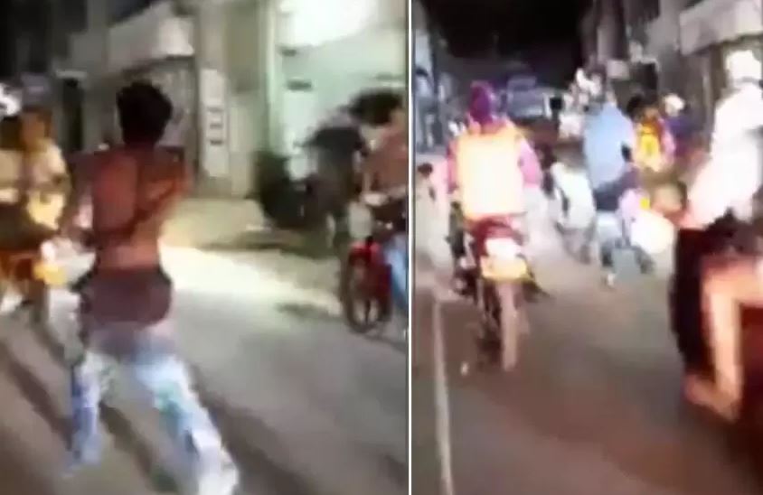 Photo of En vídeo | Ladrón fue amarrado a una moto y arrastrado por todo el pueblo mientras todos celebraban