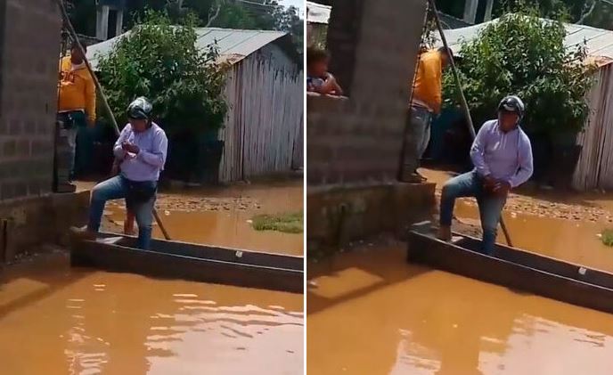 Photo of Ni las inundaciones detienen a los cobradiarios: llegan a cobrar en canoa