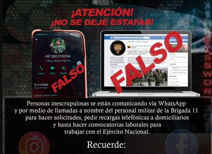 Photo of Alertan por estafas a nombre de la Brigada 11 del Ejército en Córdoba y Sucre