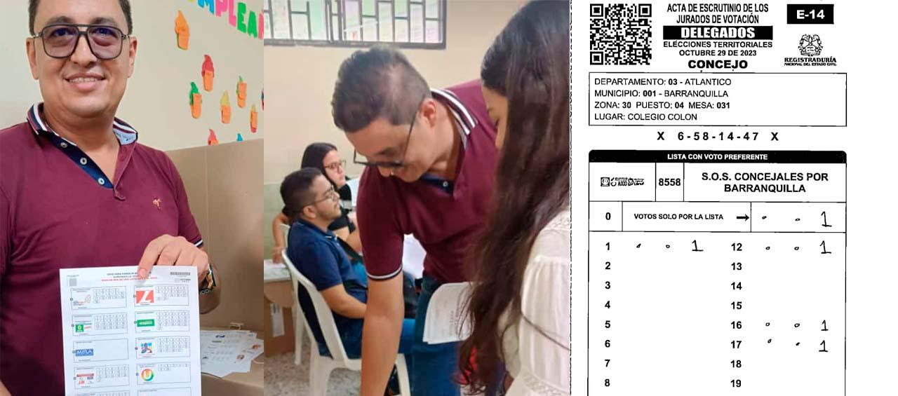 Photo of A candidato al Concejo de Barranquilla no le aparece ni su voto en el formulario E-14