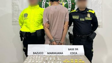 Photo of Capturan a sujeto con surtido de marihuana, bazuco y coca en La Apartada
