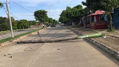 Photo of Camión arrancó un poste en avenida de Pueblo Nuevo