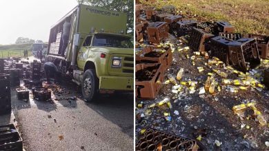 Photo of Camión cervecero se accidenta en El Tigre y paraliza la vía Montelíbano–Puerto Libertador